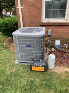 charging a residential back yard air conditioning unit